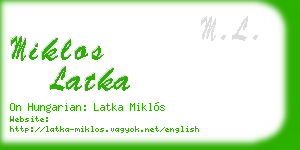 miklos latka business card
